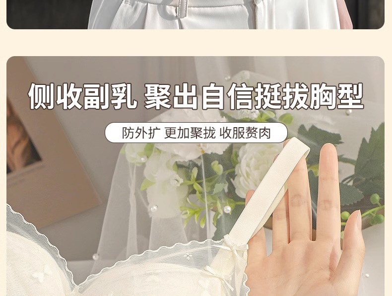 内衣女士小胸聚拢显大调整型无钢圈收副乳防下垂蕾丝夏薄款舒适详情19