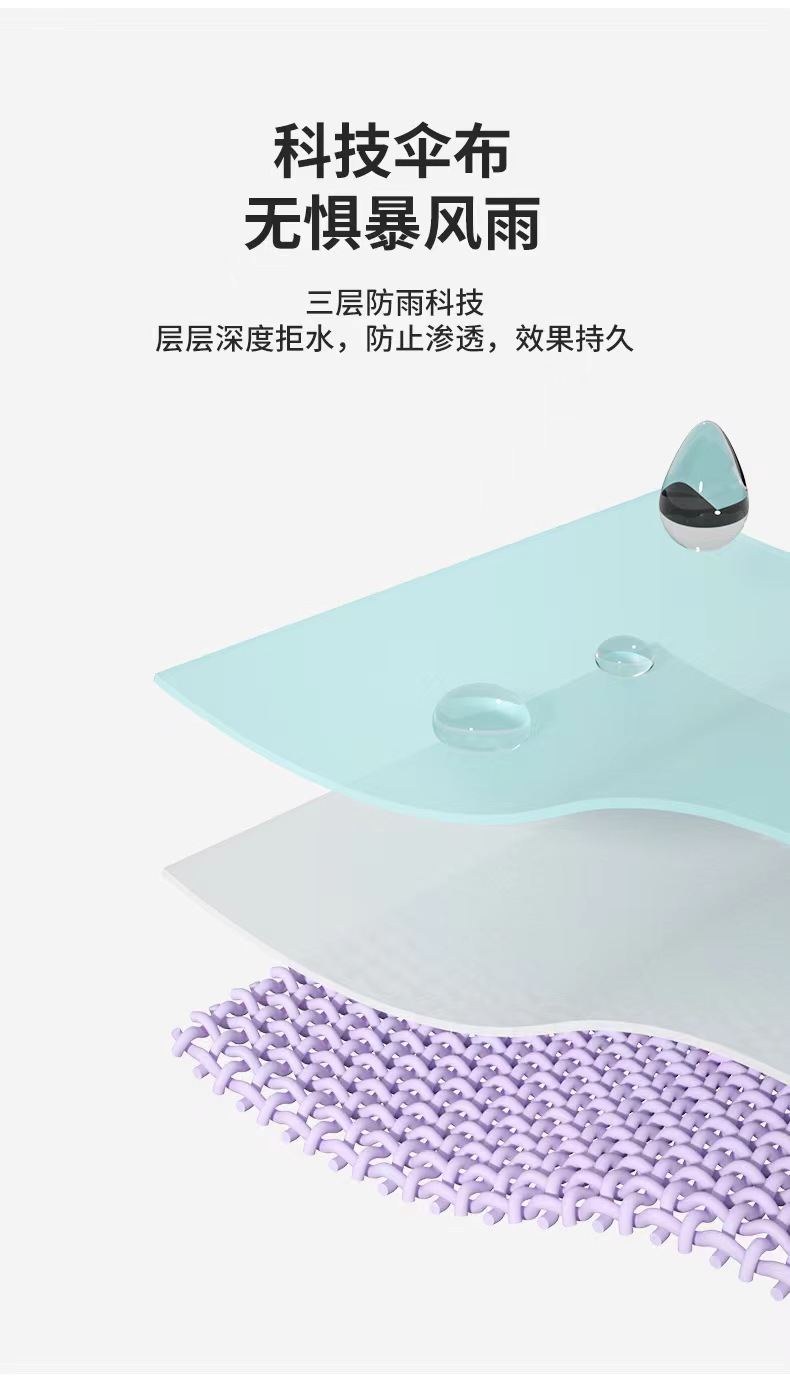 新款16骨小清新简约时尚创意弯手柄自动伞男女晴雨伞防水套详情21