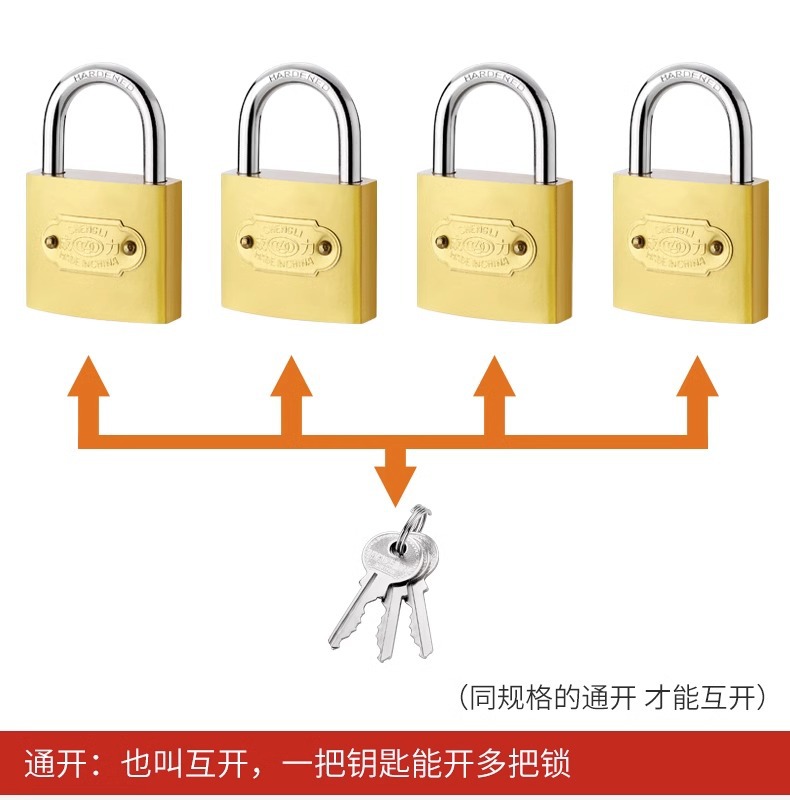 小锁子通开挂锁通用锁具小号锁头迷你家用学生宿舍柜子仿铜喷漆锁详情15