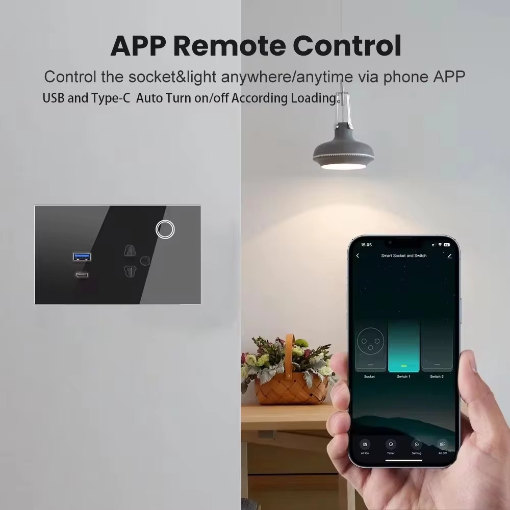 Thai standard WiFi smart Graffiti 16A wall socket standard power source socket USB /Type-C pic 8