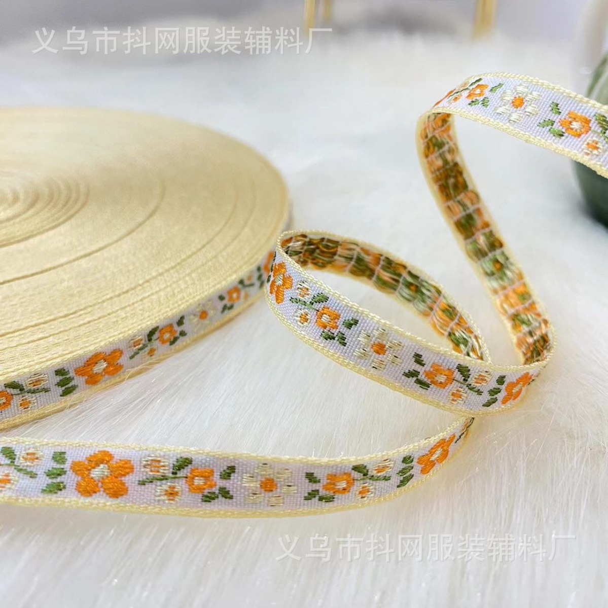 0.8cm提花刺绣手工DIY蝴蝶结织带汉服演出服装辅料礼盒包装带详情7