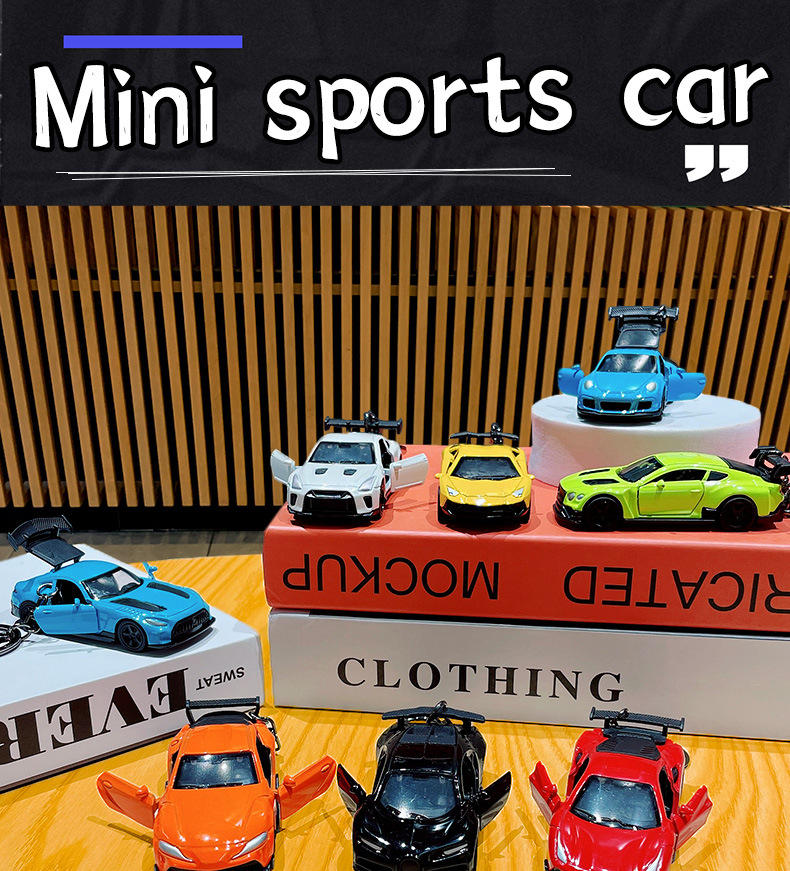 Wholesale of creative cartoon simulation sports car models, keychains, couple car bags, pendants, key chains, pendants and gifts pic 4