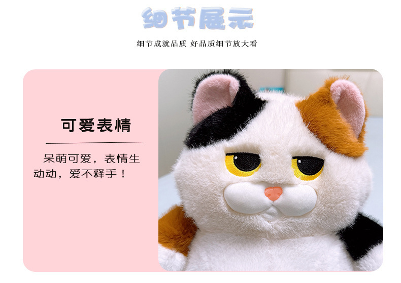 新款品质长毛奶牛猫公仔创意可爱毛绒玩具猫咪娃娃玩偶生日礼物秀绒玩具批发详情10