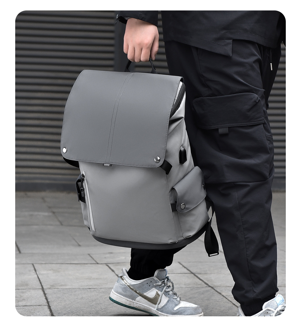 跨境新款轻便双肩背包男士商务休闲电脑包防水旅行包潮学生书包女详情28