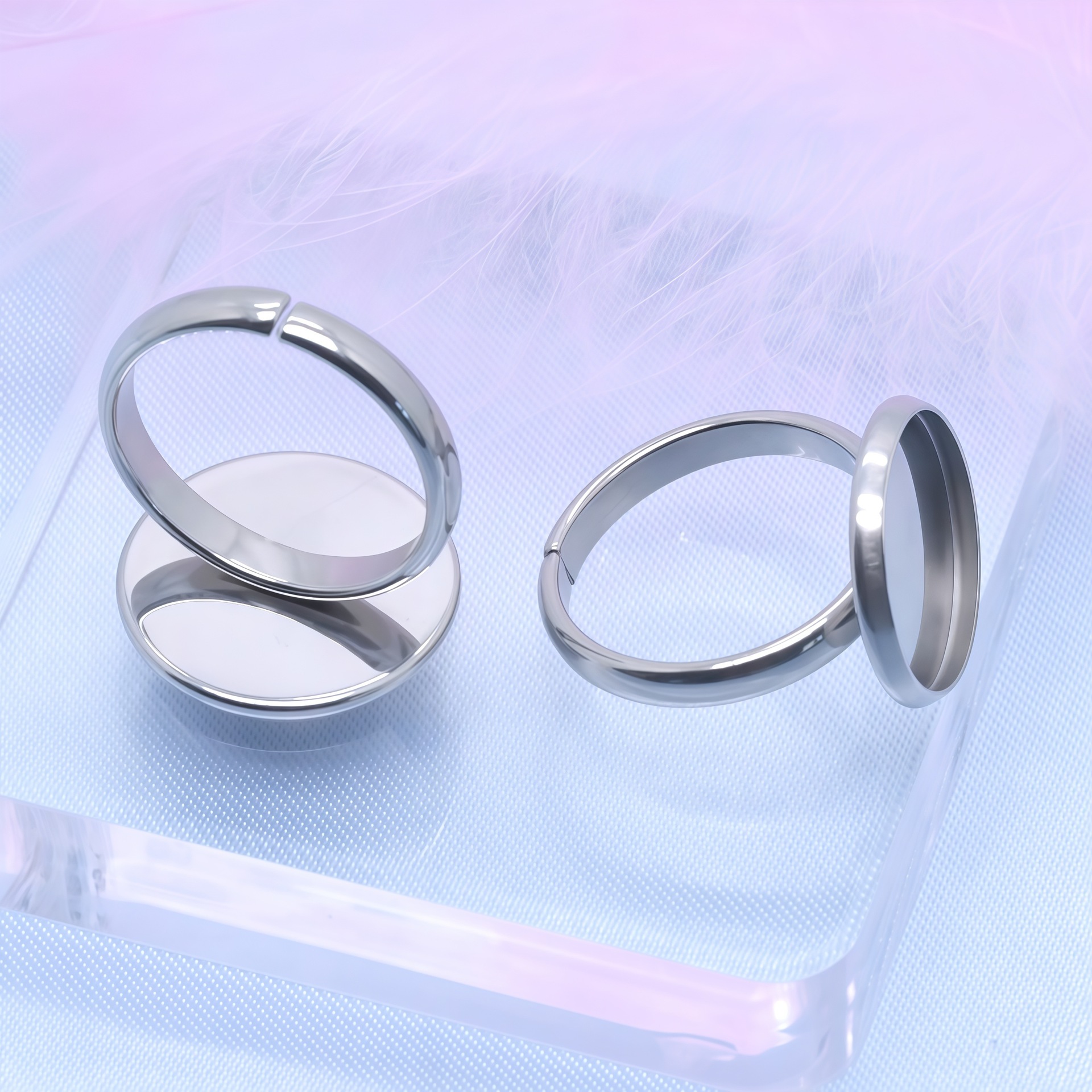 小额批发欧美时尚不锈钢多规格diy宝石底托戒指 小众设计源头工厂详情4