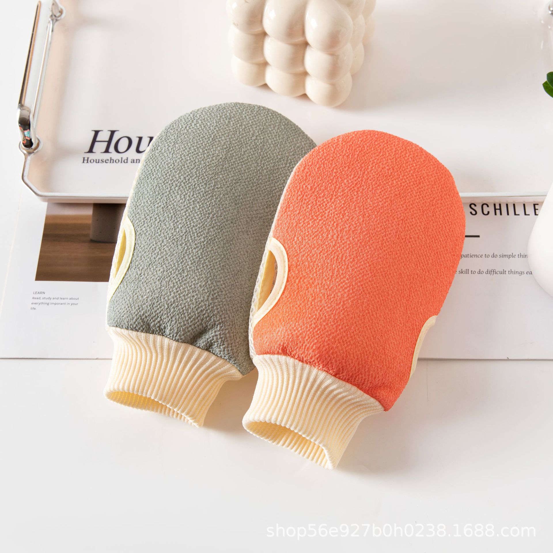 250D粗砂新款加厚复合搓澡手套男女通用家用沐浴用品搓灰下泥神器详情2