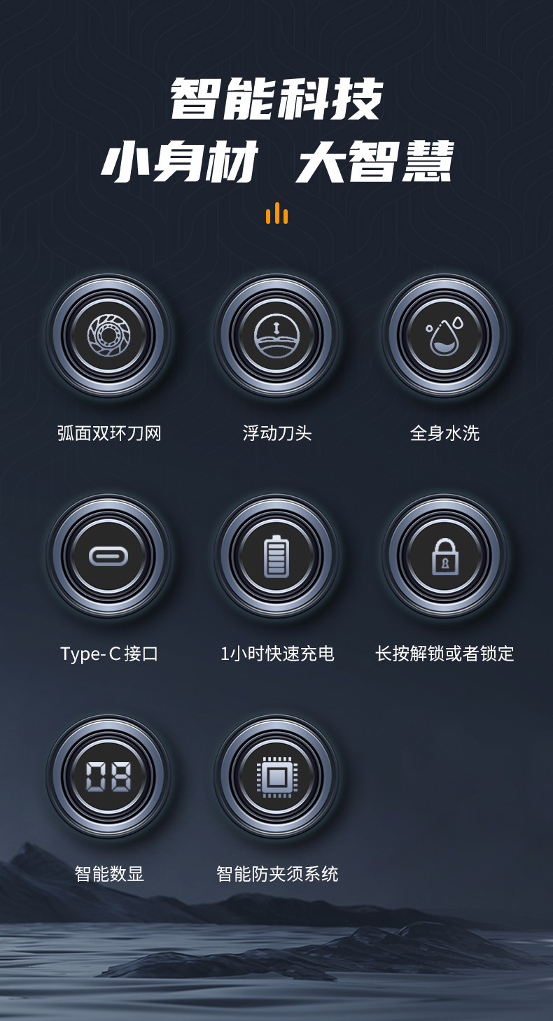 【下游畅销】敏煌迷你剃须刀男士全身水洗旅行便携式电动刮胡刀详情5