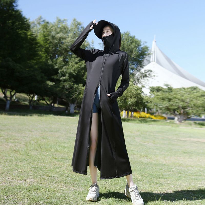 防晒衣女2025新款夏季防紫外线加长透气骑车防晒服冰丝防晒薄外套详情10