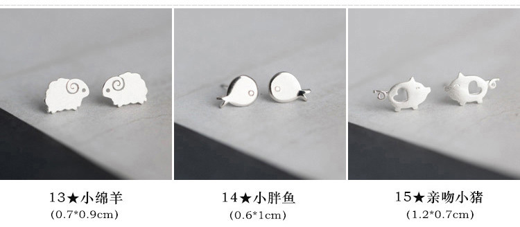 S925纯银韩国个性冷淡风小耳钉女简约创意气质学生百搭耳环耳饰品详情5