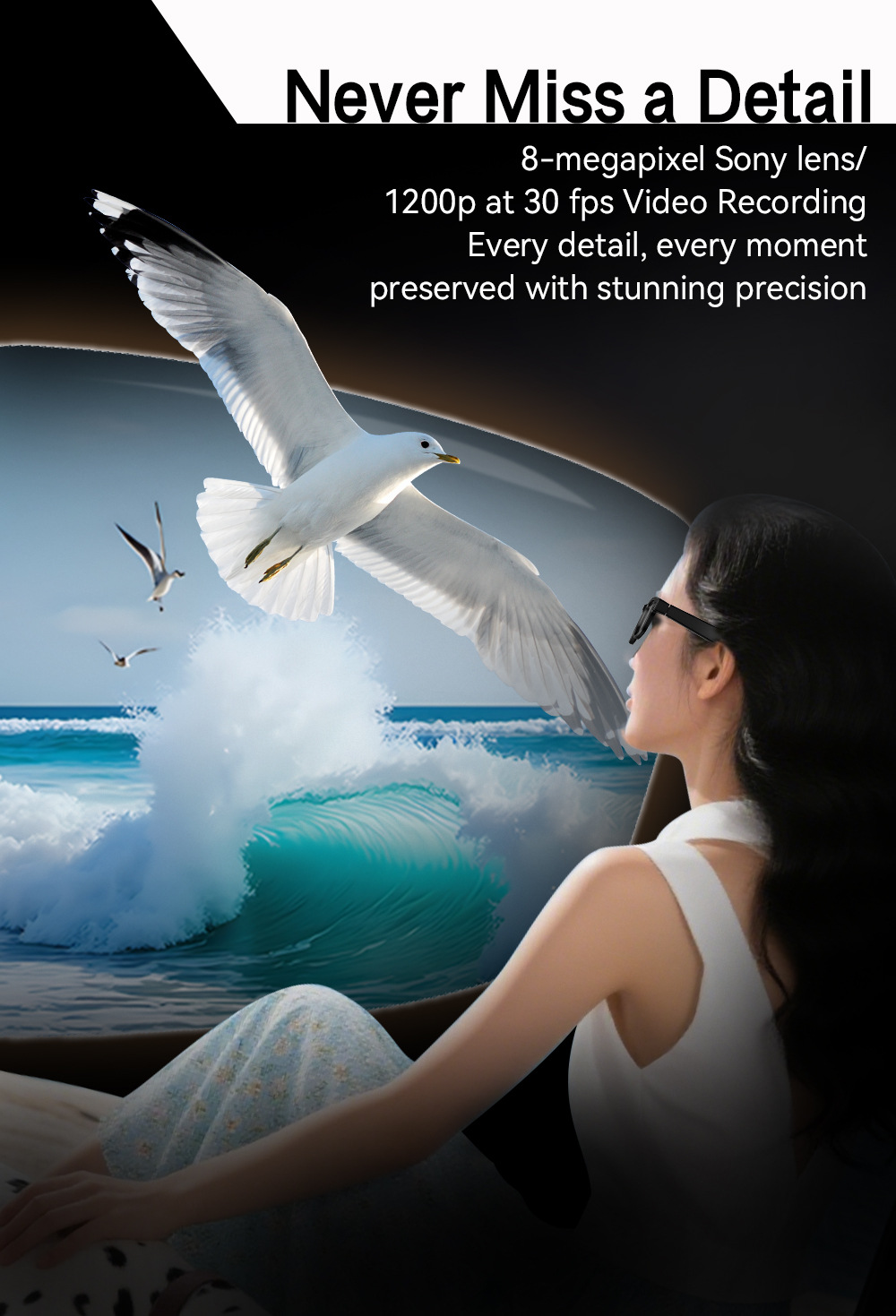 The cross-border G2 smart glasses feature 8-megapixel anti-shake for taking photos and videos, listening to music, cycling, Bluetooth, and real-time translation pic 3