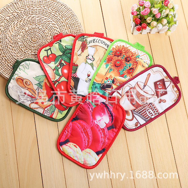 【 Chi Jia 】 Digital Printed extended heat insulation pad, kitchen fabric placemats, European-style heat insulation microwave oven pad pic 1