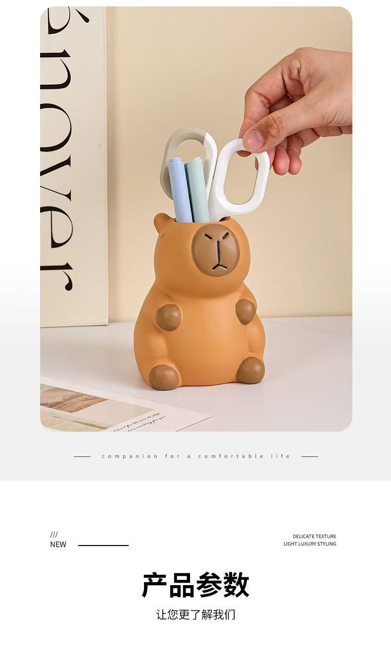 Kapipala pen holder, a cute cartoon office desktop decoration, is a personalized, creative and fun cosmetic pen storage box pic 5
