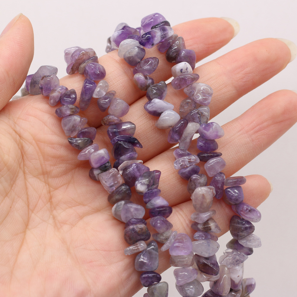 Wholesale of semi-finished DIY jewelry and handcrafted accessories made from natural crushed stone, amethyst and fluorite raw stones, beads with holes pic 11