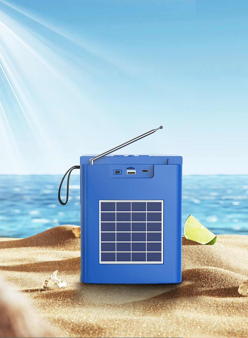Le Xiangyu cross-border Bluetooth speaker Outdoor high-volume solar player card insertion affects the speaker solar outdoor speaker pic 3