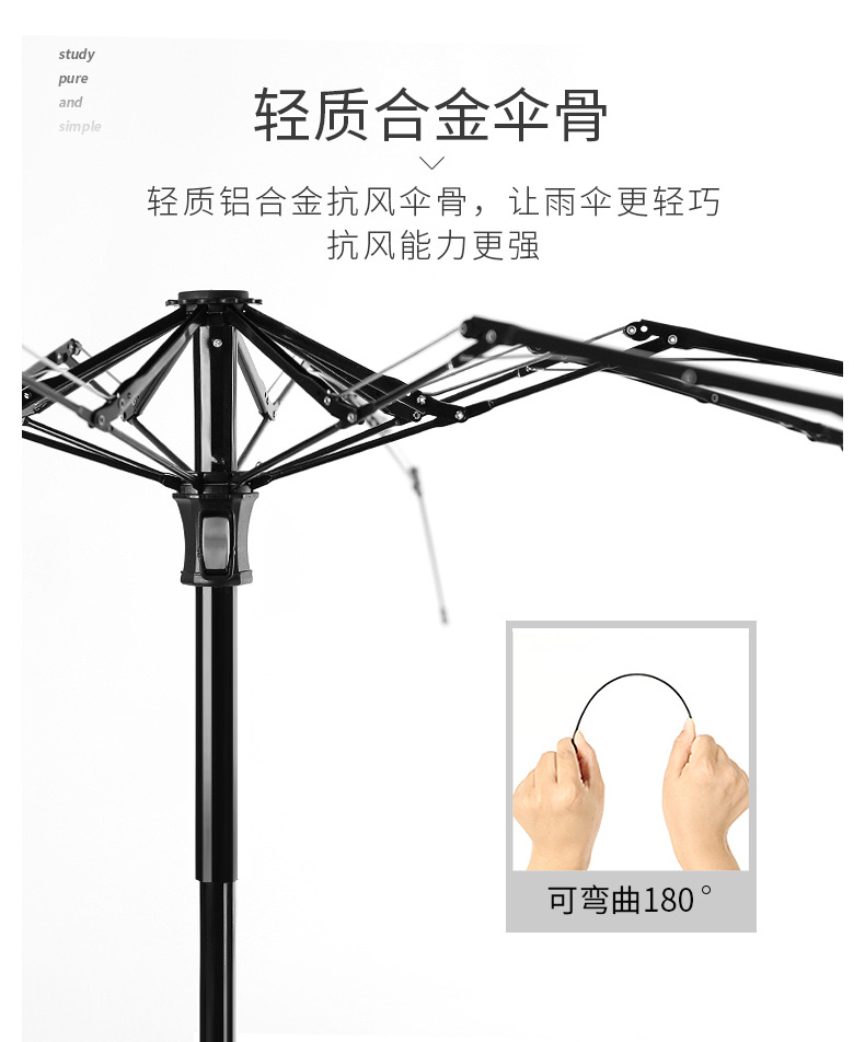 一件代发五折伞8骨加大防风晴雨伞黑胶防晒遮阳口袋伞迷你太阳伞详情15