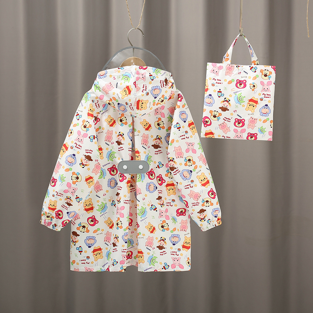 高品质库洛萌奥特儿童雨衣长款书包位大帽檐雨衣中小童雨披强防水详情35