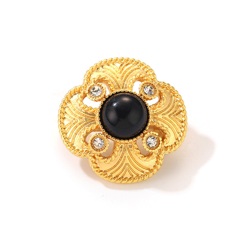 European and American retro heavy industry flower brooches for women, alloy diamond-encrusted ancient gold pins, large collar pins for suits, and accessories for men and women pic 21