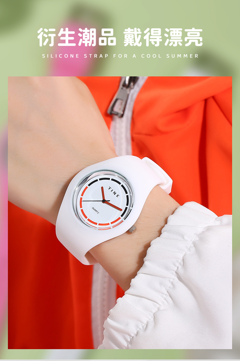 Cross border schoolgirls reloj pareja impermeable versátil reloj de cuarzo casual reloj minimalista reloj electrónico reloj de silicona pic 7