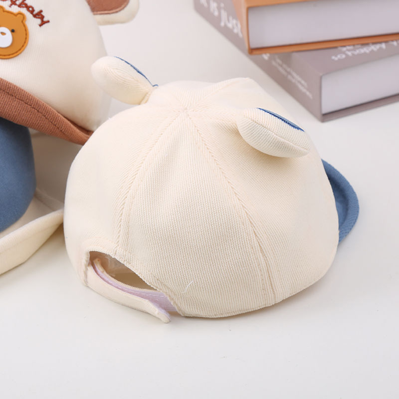 婴儿鸭舌帽春秋可爱超萌小熊拼色男女儿童棒球帽软檐宝宝帽子秋季详情9