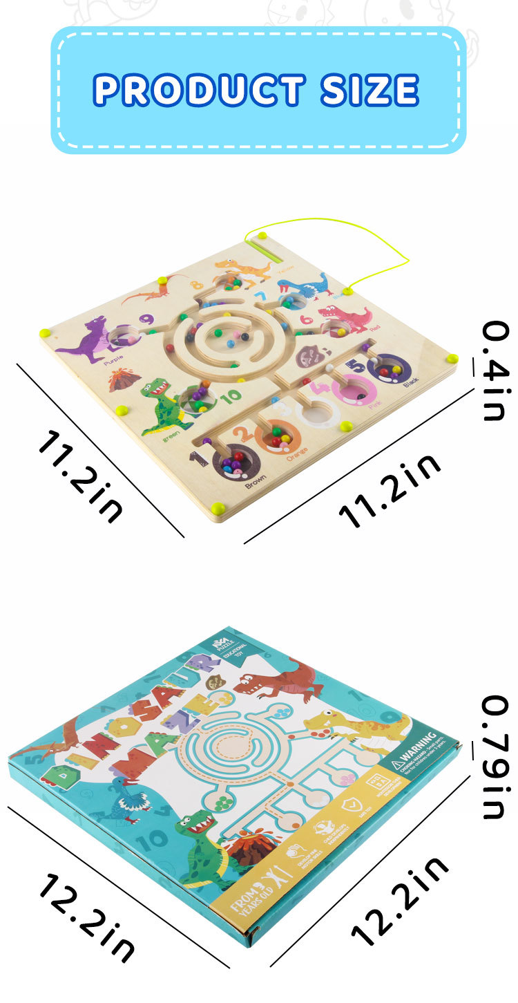Baby magnetic color classification, positioning, counting board, pen movement maze, math enlightenment, cognitive matching, wooden toys pic 78