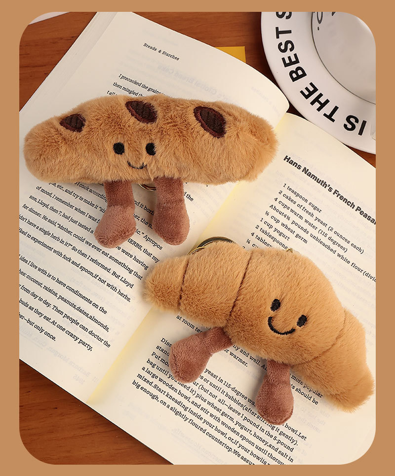 可爱牛角包挂件仿真面包小玩偶毛绒公仔卡通挂件网红书包包挂饰详情4