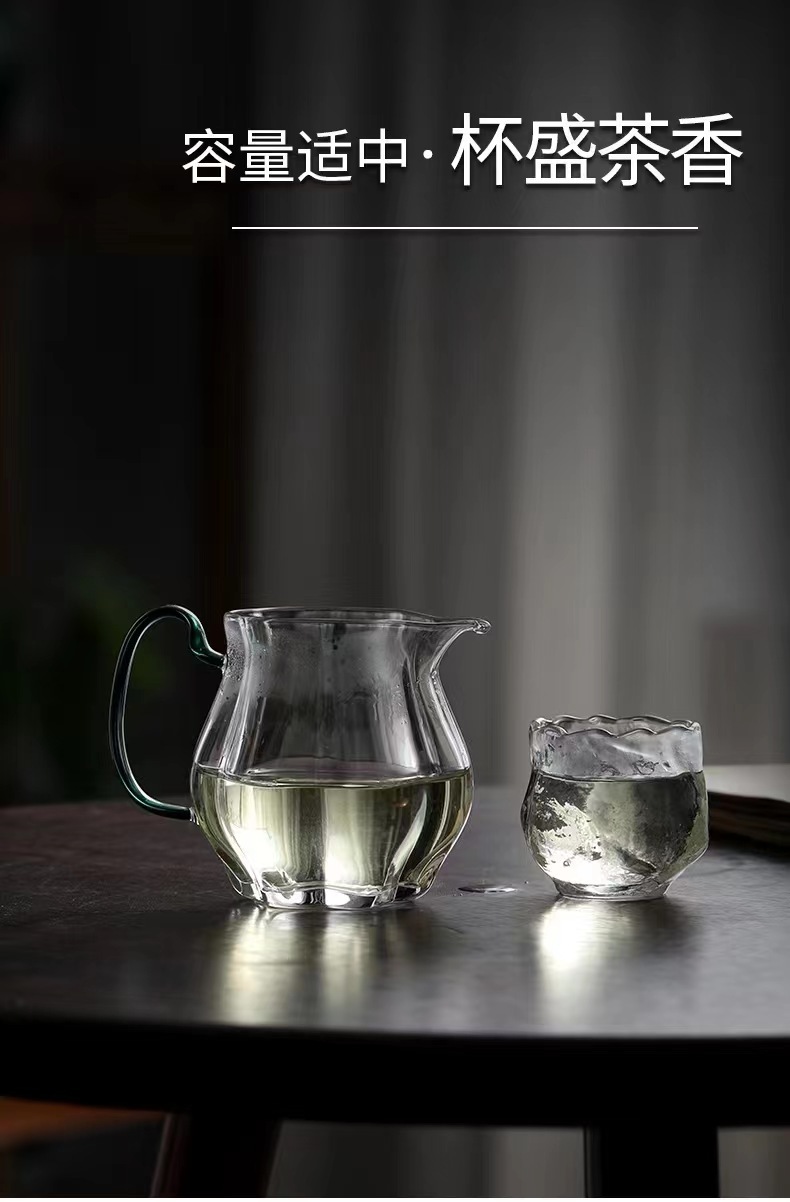 日式瓜棱公道杯高硼硅玻璃杯高端公杯分茶器泡茶功夫茶具茶海茶杯详情11