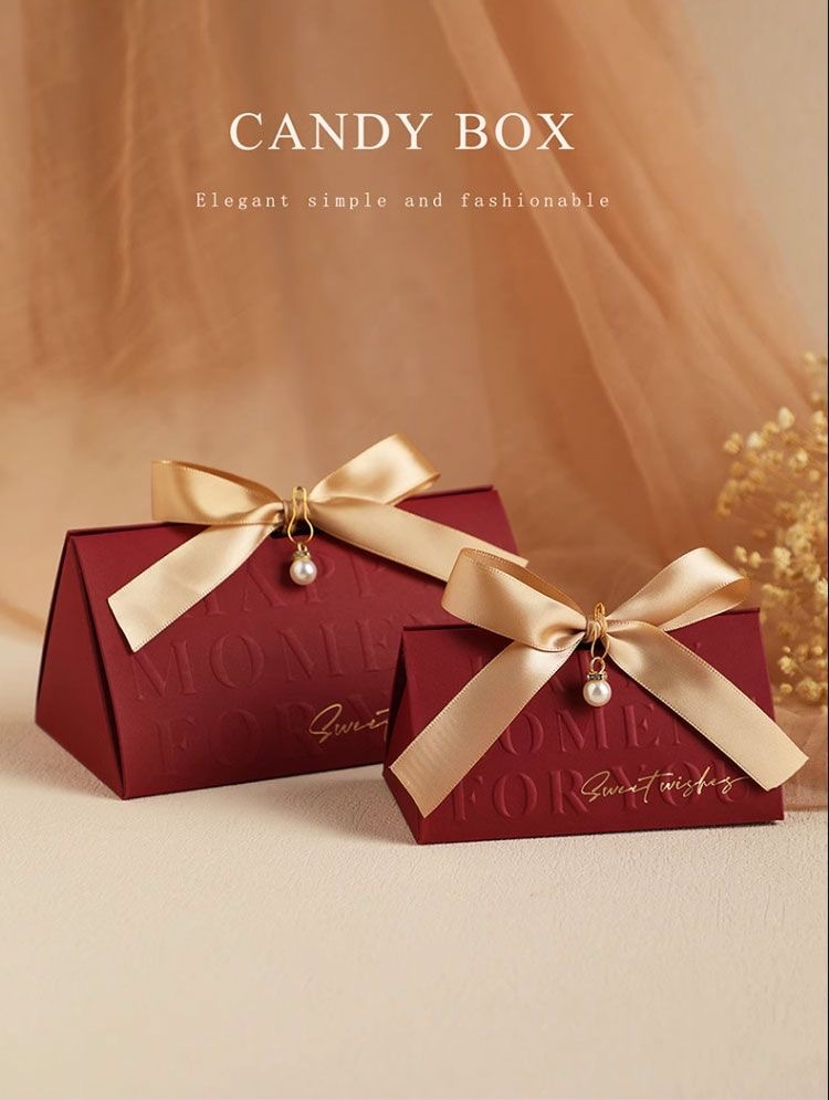 New high-end wedding candy box for 2025 wedding, triangular empty box as a souvenir wholesale pic 12