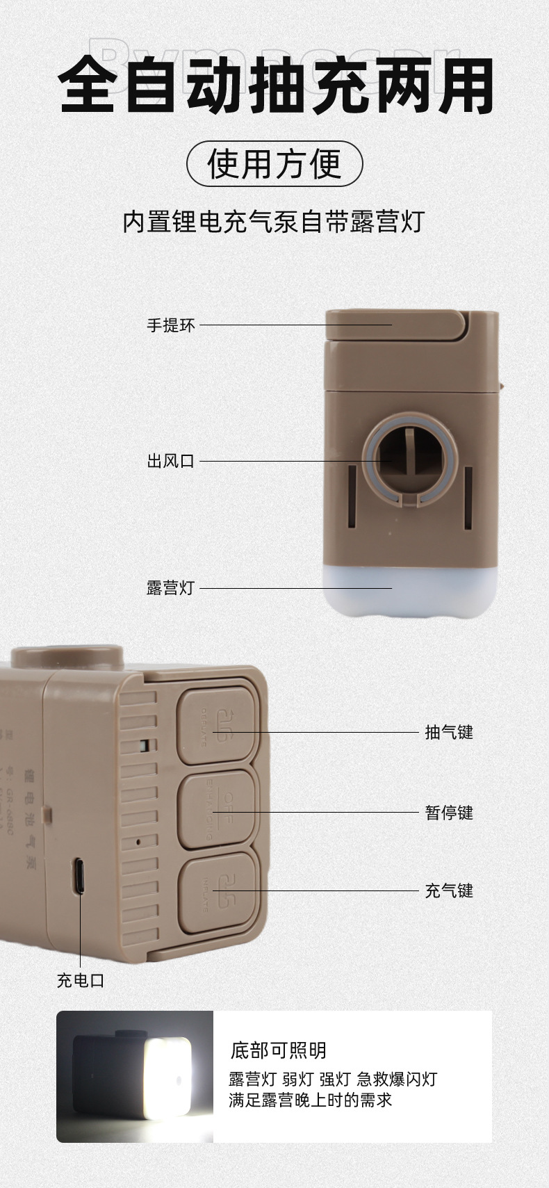 车载充气床自动充气抽气充气床垫SUV轿车内睡觉神器汽车后排睡垫详情43