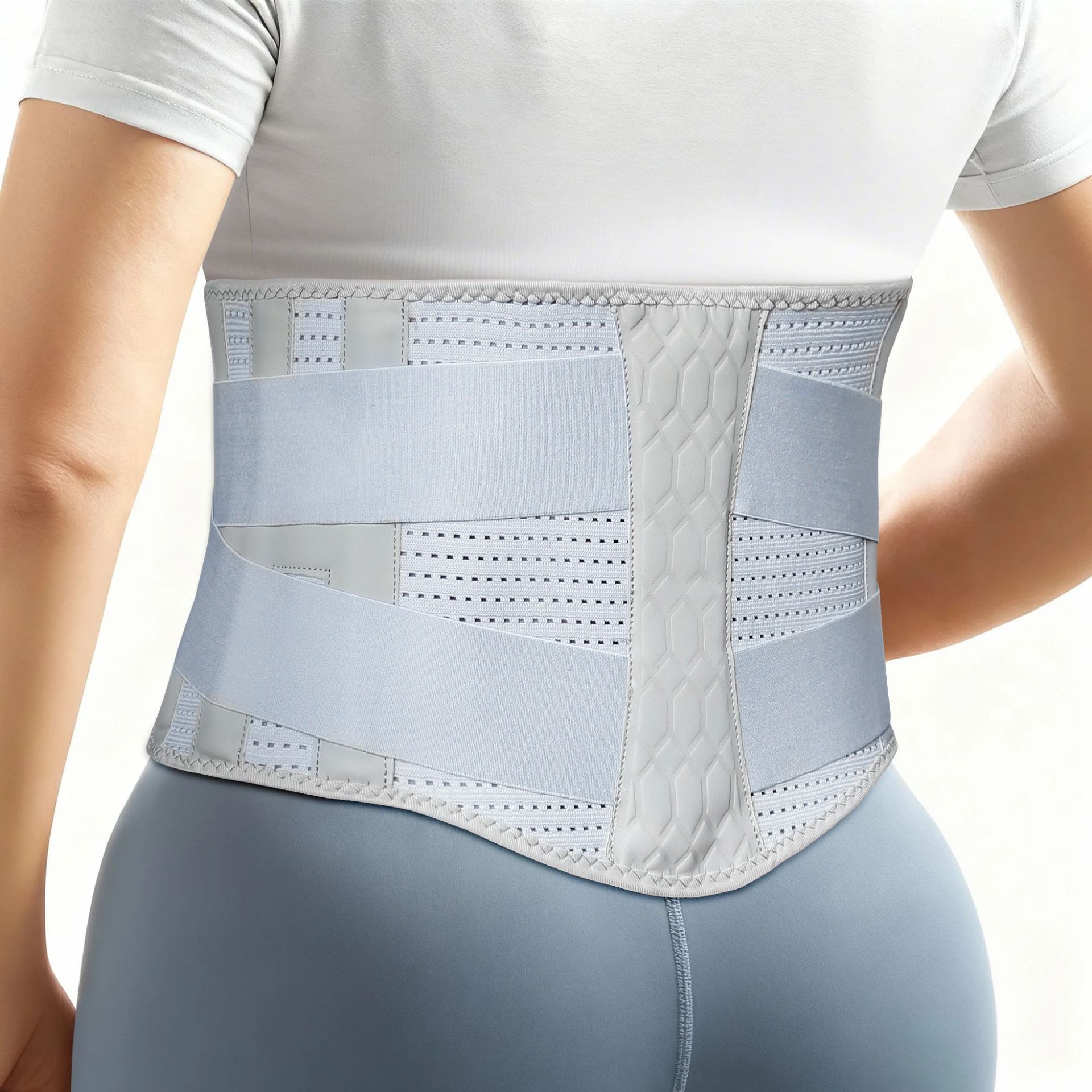 New cross-border men's and women's lightweight, breathable, elastic support, waist support, fixed winding plastic belt, fixed wearing for waist injury rehabilitation pic 12