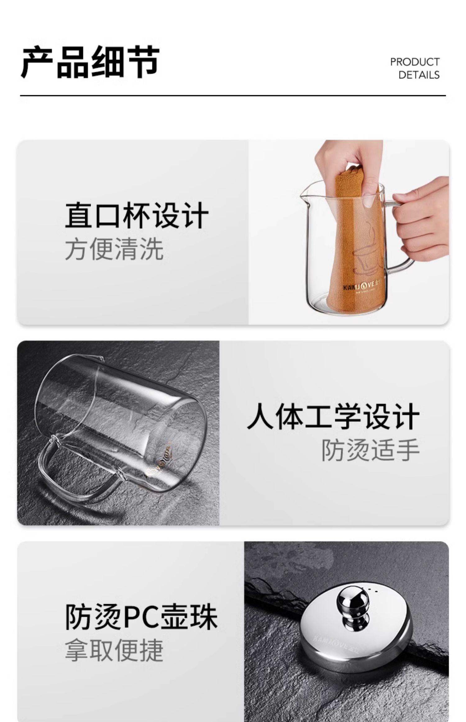 1F1313F3A-03 Piaoyi Cup Glass Teapot, Office Tea Set, Flower Tea Cup, Filter Teapot, Home pic 20