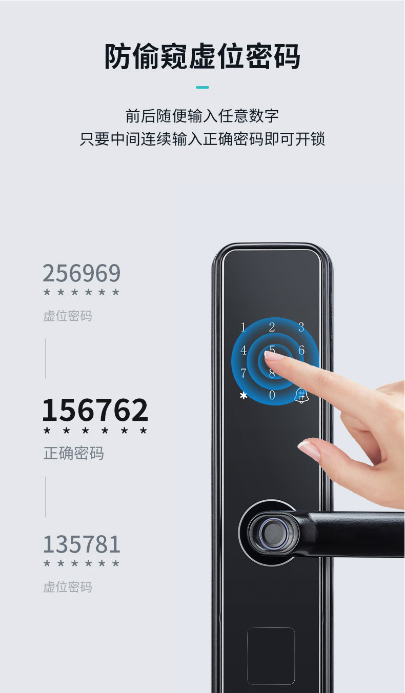 一握开智能锁厂家指纹锁家用铜门密码电子锁智能门锁工程指纹锁详情13