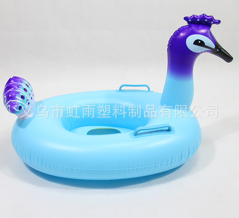 孔雀艇水上充气儿童玩具座圈带翅膀防侧翻游泳圈婴儿坐圈批发详情8