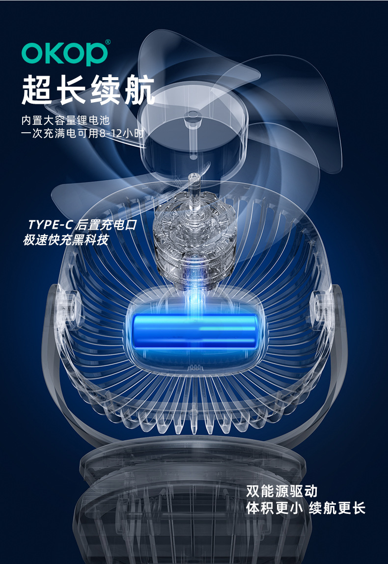 F05网红台扇便携式小型宿舍超静音电扇随身手持办公桌迷你跨境详情13