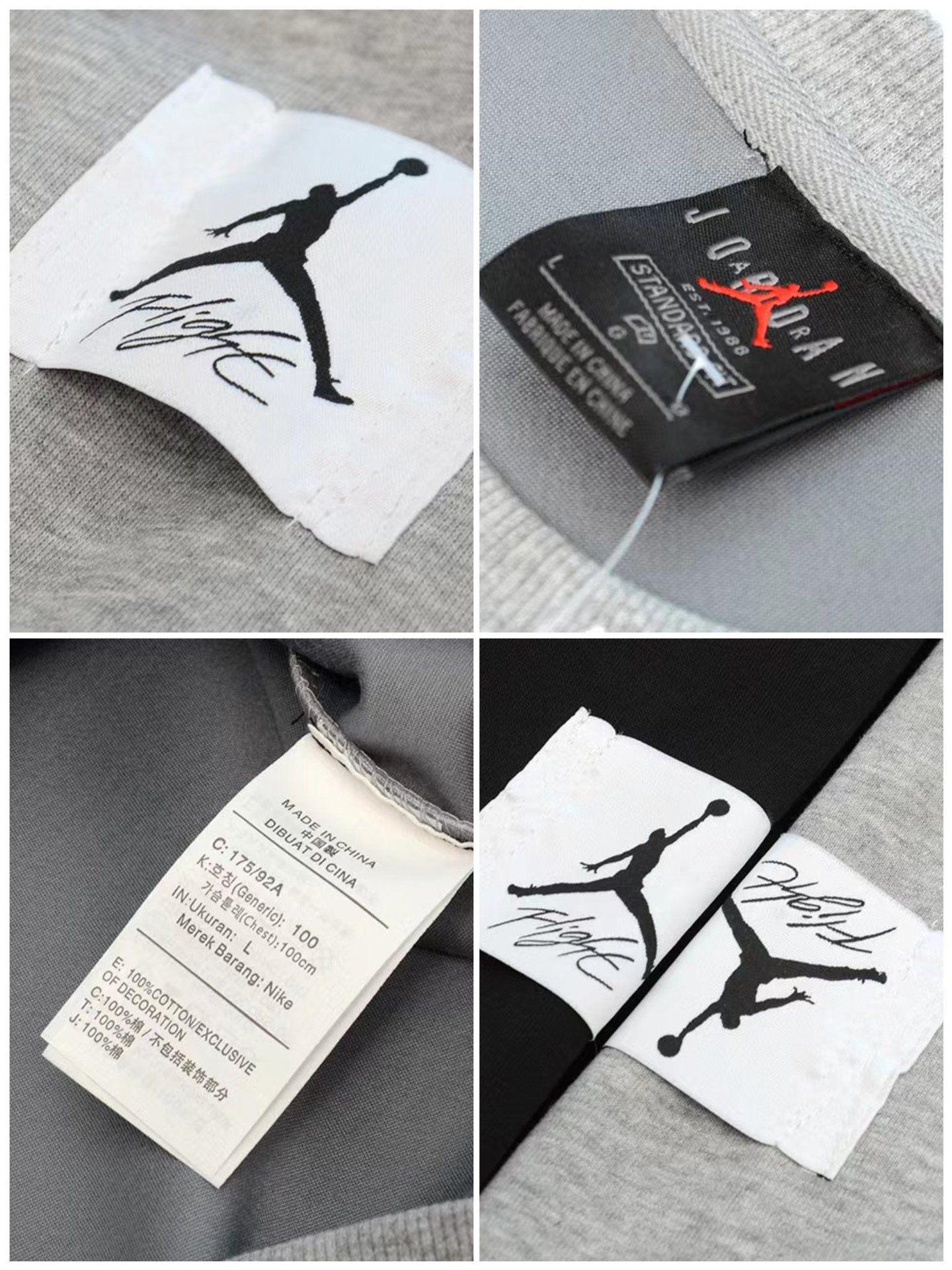 秋季新款海外乔丹AJ男士卫衣飞人贴布绣休闲运动训练情侣套头衫详情9