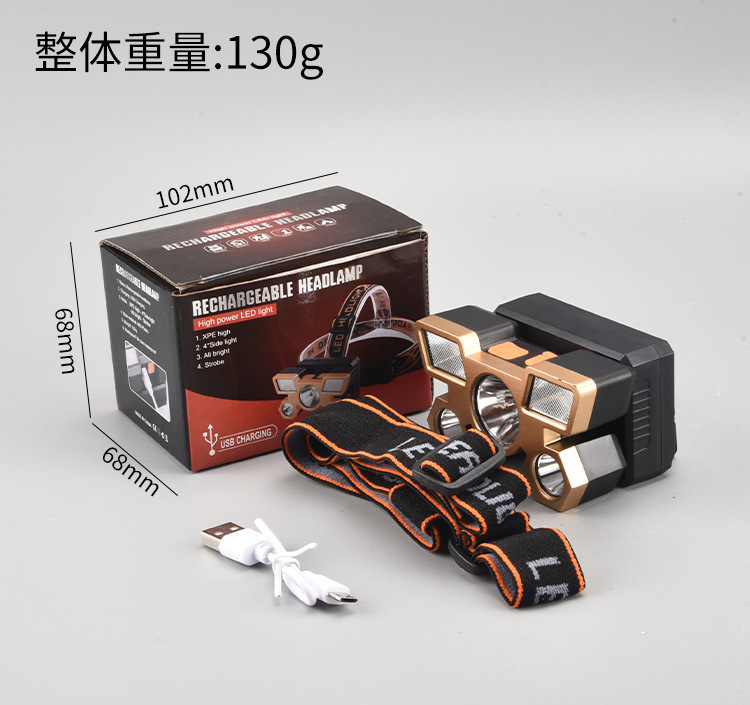 Cross-border exclusive LED strong light head outdoor high-power usb charging head-mounted flashlight waterproof night fishing headlamp pic 14