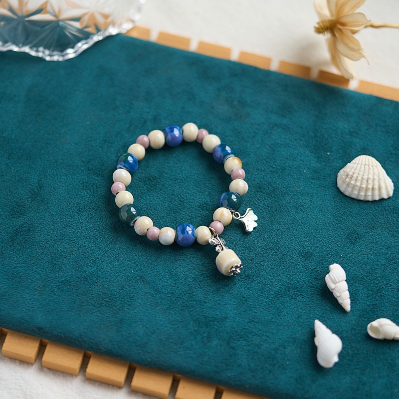 景德镇陶瓷手串批发平安喜乐百搭编织古风串珠手链文艺流行新中式详情11