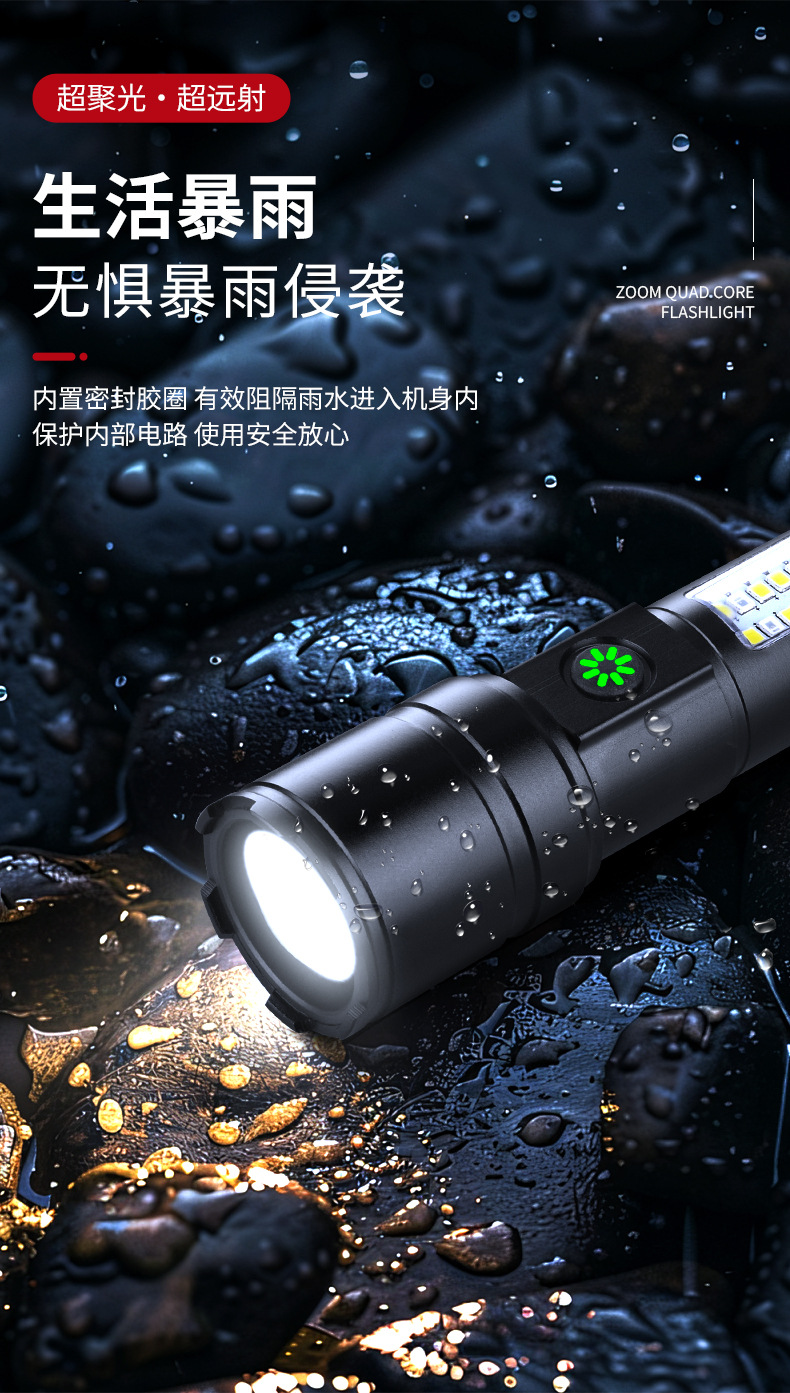 The new cross-border high-intensity flashlight, a 100,000-lumen aluminum alloy white laser flashlight, is portable for charging and has a long battery life pic 16