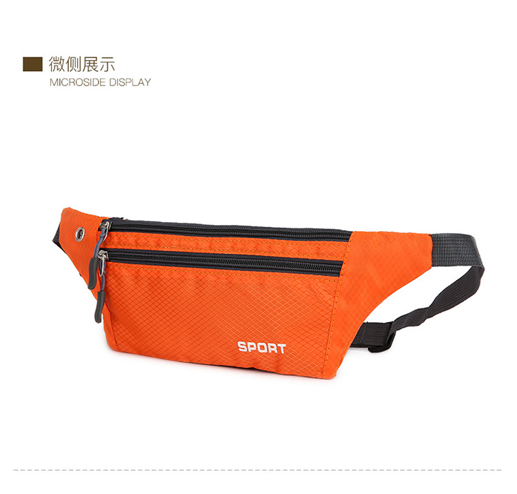 Outdoor fashion running casual sports waist bag, invisible crossbody sports crossbody bag, checkered close-fitting mobile phone waist bag pic 14