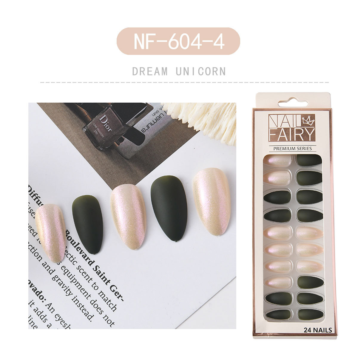 Cross-border new matte nail patches, wearable nails, reusable nail patches, finished fake nail sheets pic 7
