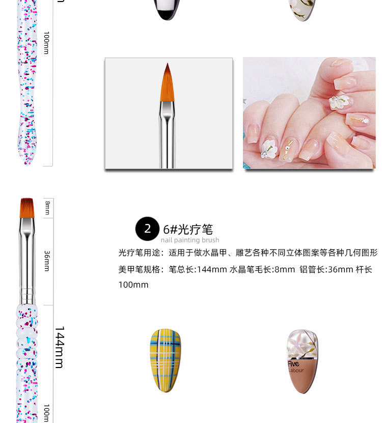 亚马逊跨境热卖工厂生产美甲笔套装极细拉线笔水晶笔美甲工具详情9