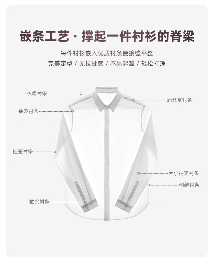 三防衬衫女夏季长短袖免烫休闲商务品牌同款外穿衬衣纯色一件代发详情10