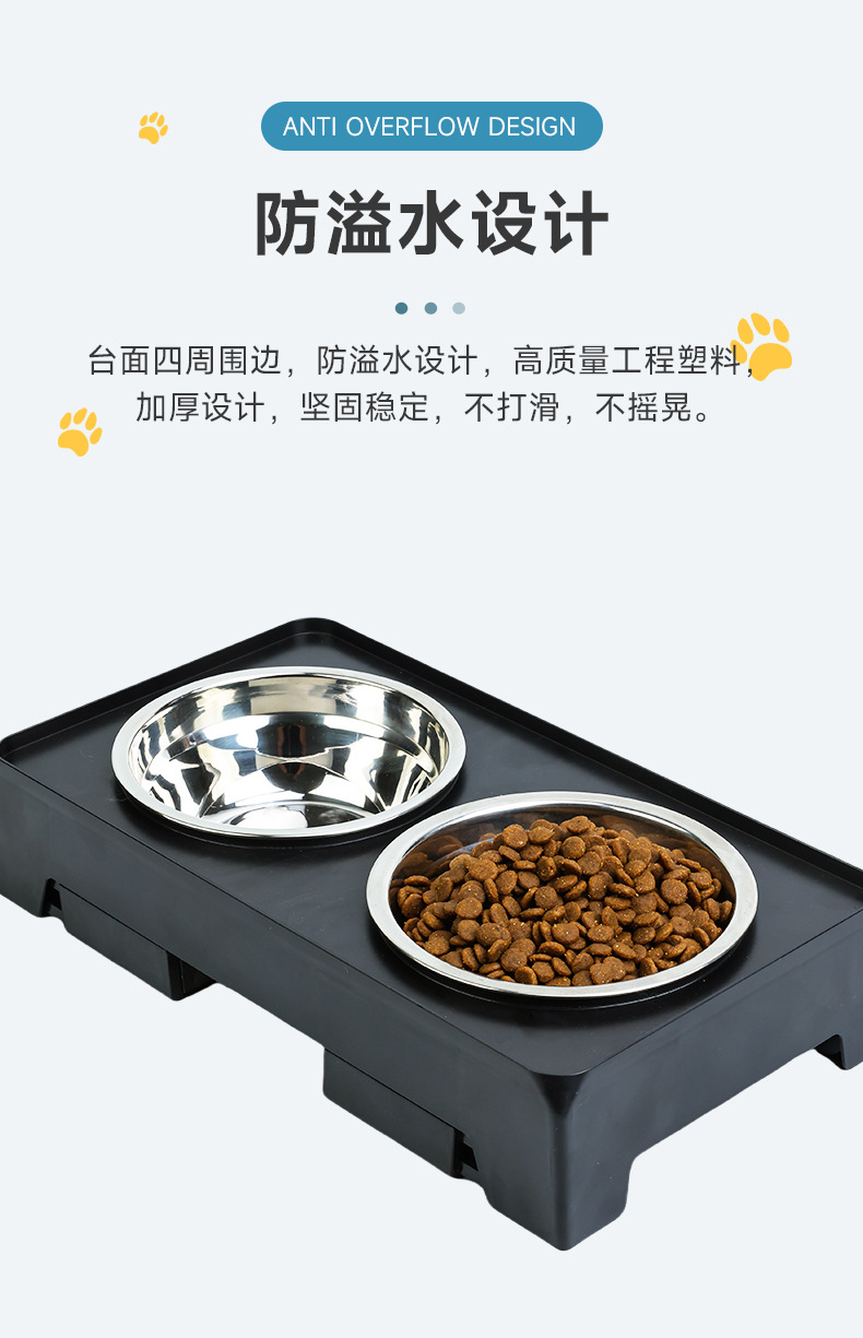 Rongka Pet Cross-border Small Dog Folding and Lifting Bowl Stand 5.5-inch Pomerang Teddy Corgi stainless Steel Double Bowl Pet Kitten Bowl Folding pic 5