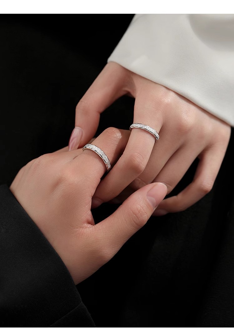 星河情侣戒指情侣对戒一对情侣款一男一女轻奢小众高级开口可调节详情6