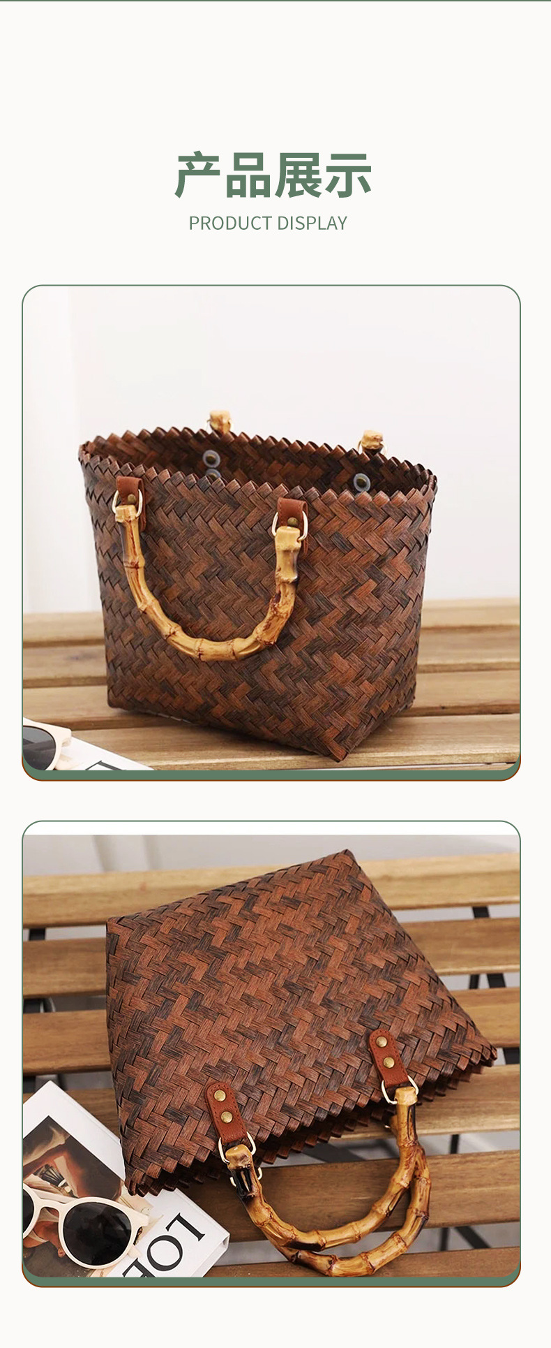 Customized plastic woven large-capacity vegetable basket bag, new transparent jelly bag, single-shoulder beach bag, souvenir handbag, national trend bag pic 8