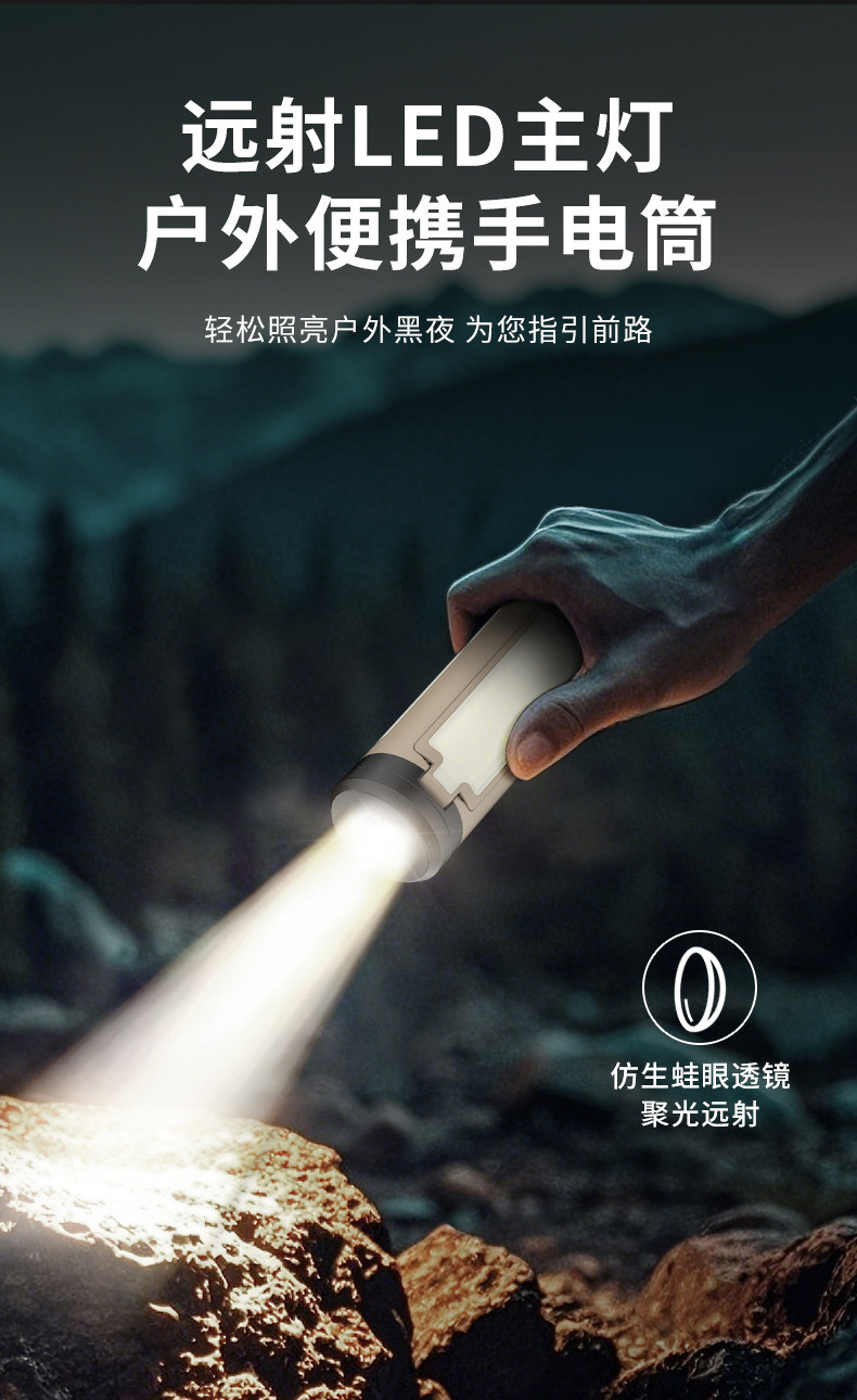 厂家户外可折叠四叶露营灯跨境便捷式长续航USB充电应急照明电筒详情7