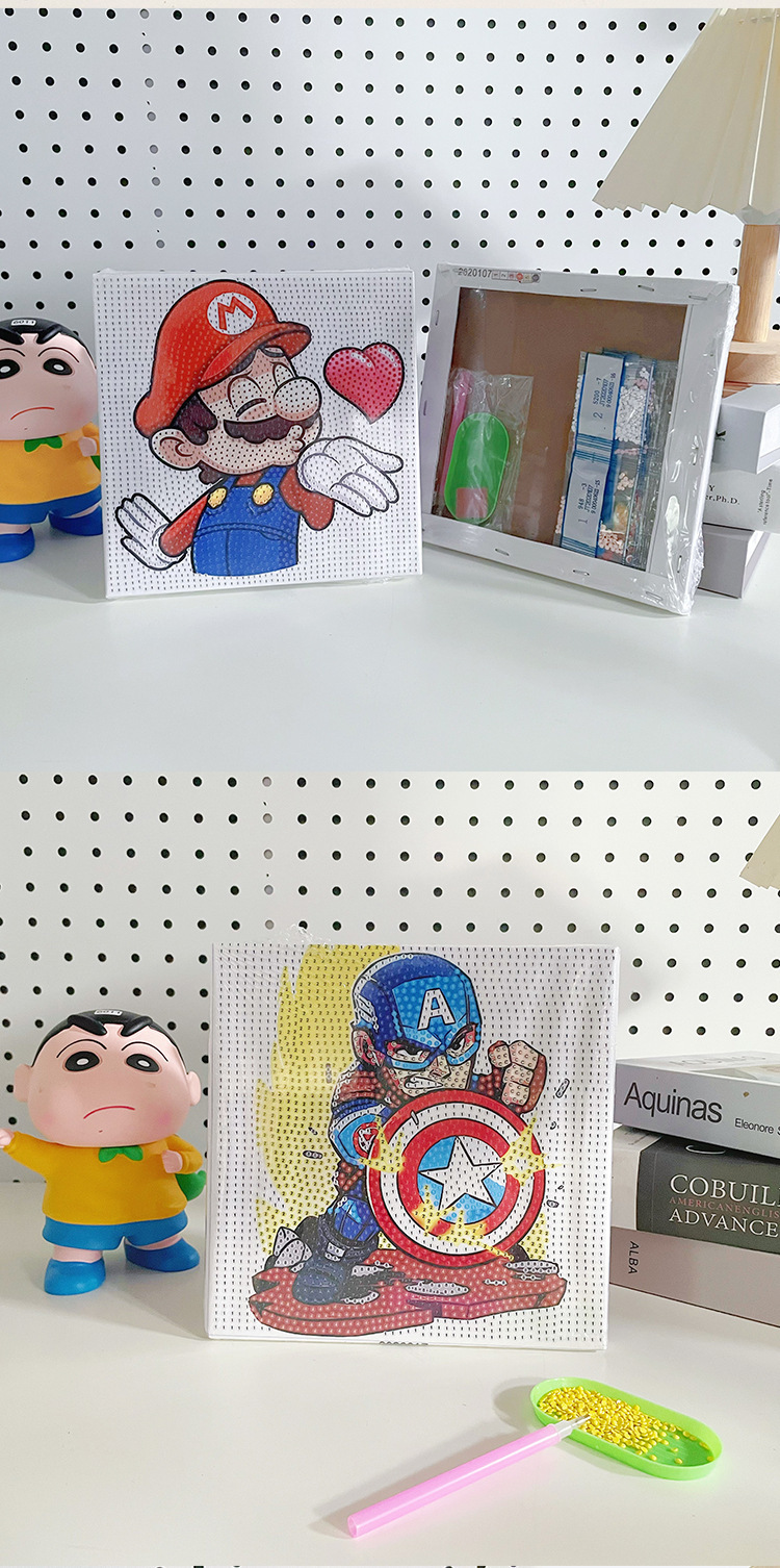 包邮/新款钻石画儿童手工点钻画diy玩具钻石贴画卧室装饰画批发详情8