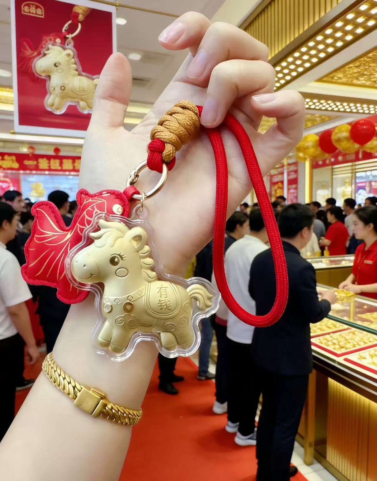 2026马年足金999马上有钱手机挂饰包包手机链挂饰钥匙扣挂件礼品详情5