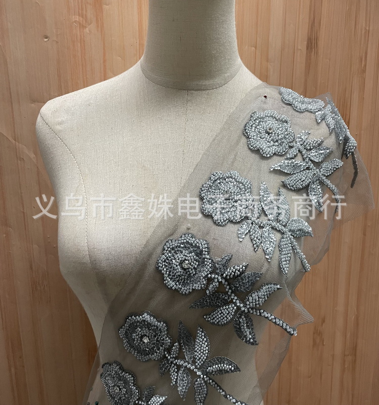 批发重手工彩色管珠玫瑰对花条码 舞蹈服装辅料详情12