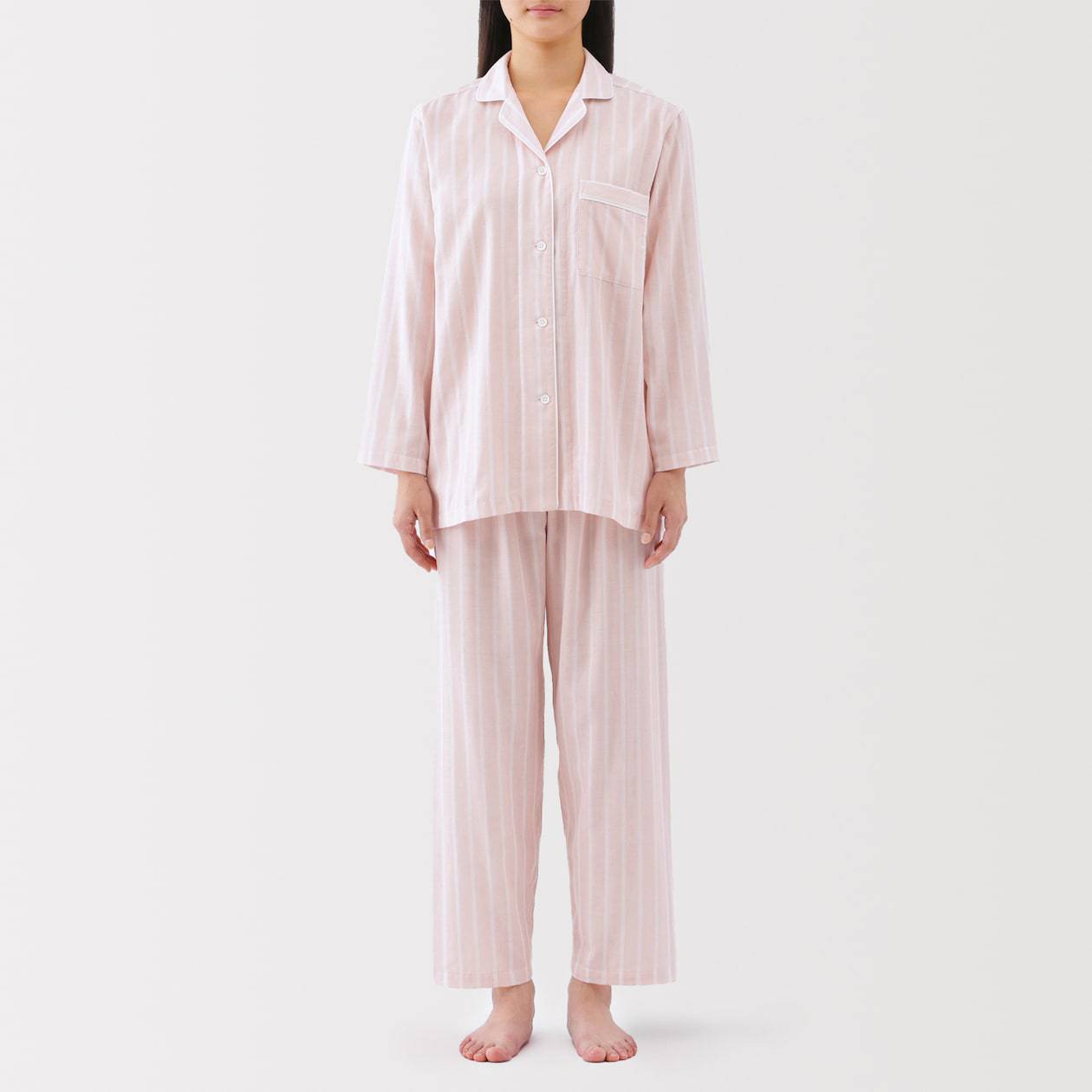 Muji pure cotton double-layer yarn pajamas and pajama pants set for men and women, high-end cotton yarn long-sleeved home wear for spring and summer pic 44