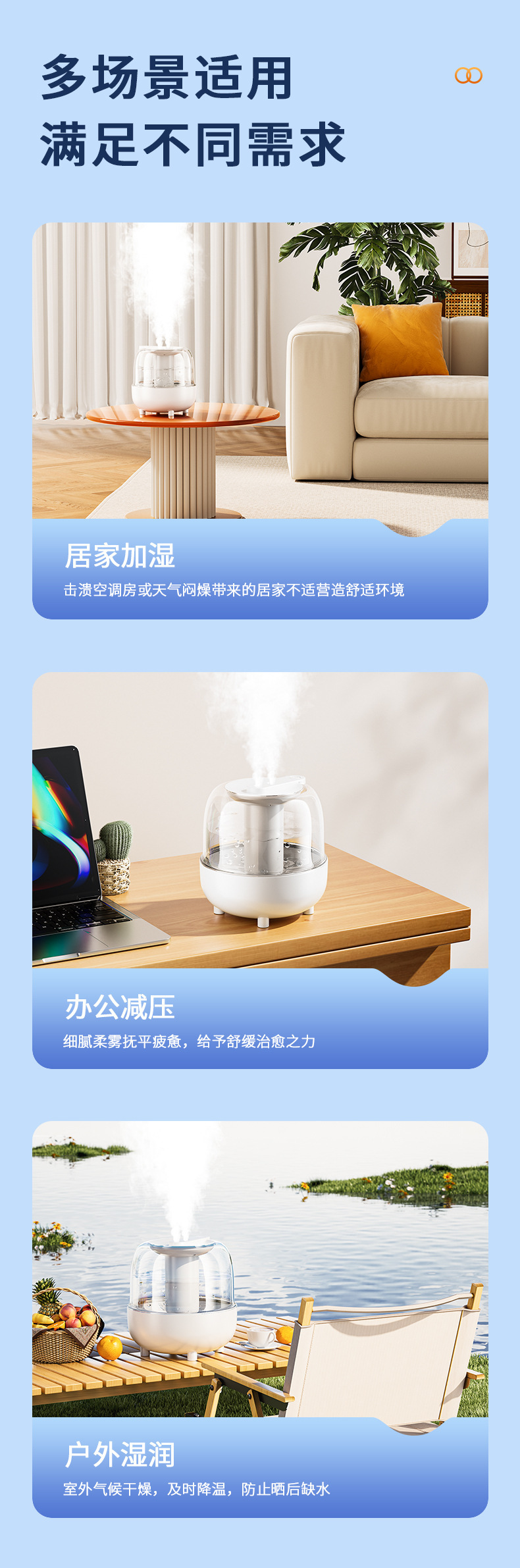 跨境空气加湿器 桌面加湿器大容量空气增湿机家用大雾量加濕器详情10